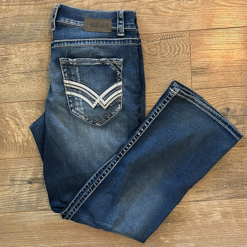 Buckle Men's Bootcut Jeans - Dark Blue